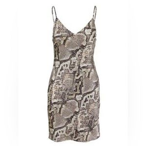 L’AGENCE Elora Silk Slip Mini Dress Python